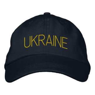 Casquette Brodée UKRAINE Marine bleu et jaune fin