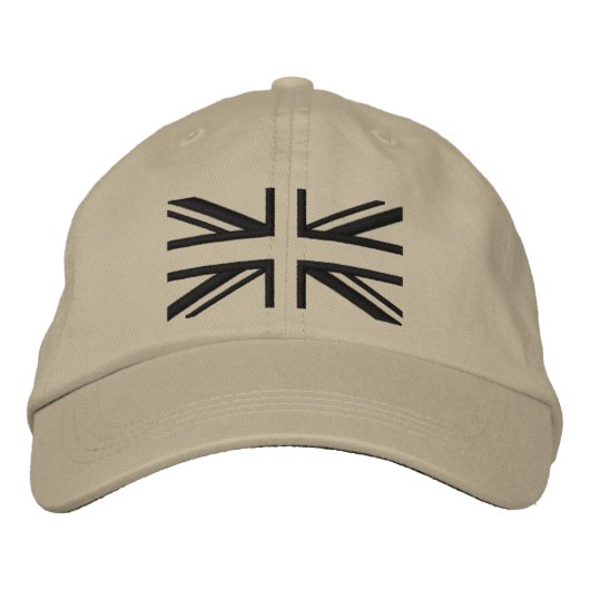 Casquette Brodée Union Jack ~ Noir moderne (Devant)