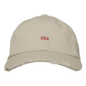 Casquette Brodée USA "Je m'en fiche" Stone (Devant)