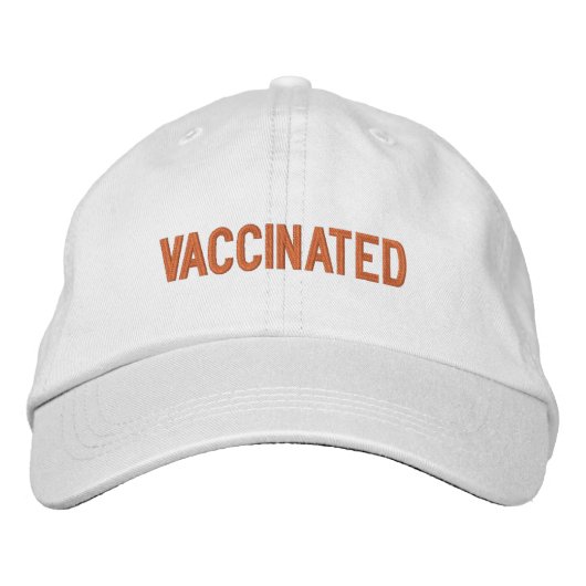 Casquette Brodée Vacciné, gris orange (Devant)