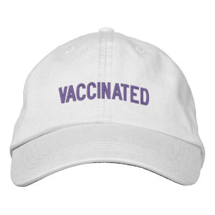 Casquette Brodée Vacciné, lavande blanc lilas