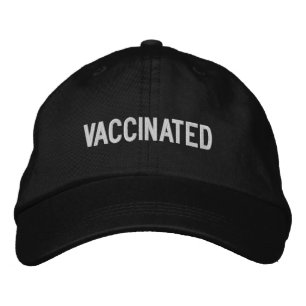 Casquette Brodée Vacciné, noir et blanc