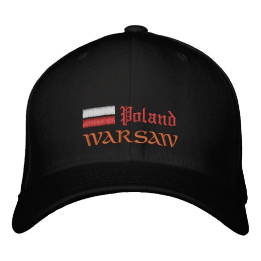 Casquette Brodée Varsovie & Pologne mode / Drapeau polonais (Devant)