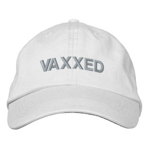 Casquette Brodée Vaxxe, Vacciné, rose et blanc