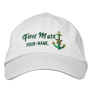 Casquette Brodée Vert nautique personnalisé d'Ancre de premier