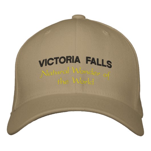 Casquette Brodée VICTORIA FALLS, Merveilleuse naturelle du monde (Devant)