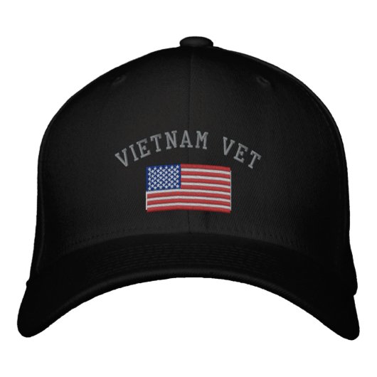 Casquette Brodée Vietnam vétérinaire avec drapeau américain (Devant)