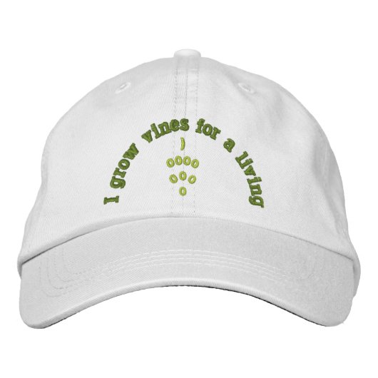 CASQUETTE BRODÉE VIN, VIN, RAISINS, (Devant)