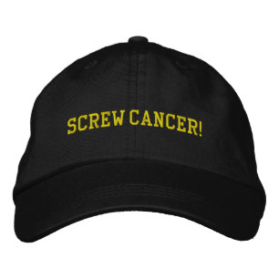 Casquette Brodée Vis Vessie/Cancer de l'os Lettres bloc jaune