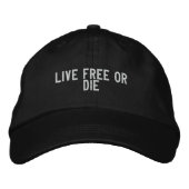 Casquette Brodée vivre libre ou mourir (Devant)