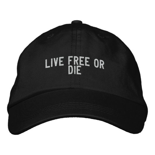 Casquette Brodée vivre libre ou mourir (Devant)