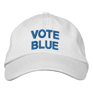 Casquette Brodée Vote bleu blanc blanc démocrate texte personnalis