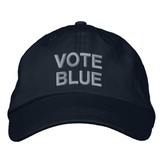 Casquette Brodée Vote Blue bold texte politique (Devant)