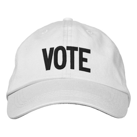 Casquette Brodée Vote, noir et blanc moderne (Devant)