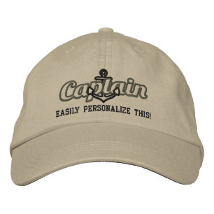 Casquette Brodée Votre broderie nautique nommée de capitaine de la