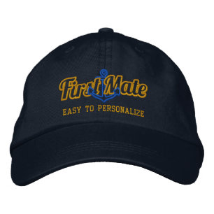 Casquette Brodée Votre nom Premier Mate Ancre nautique Broderie