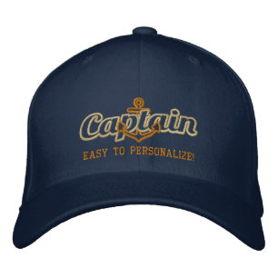 Casquette Brodée Votre nom Sea Captain Ancre nautique Broderie