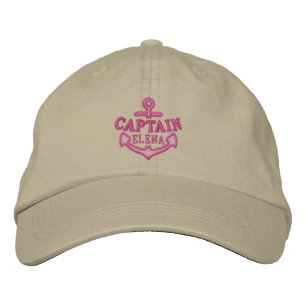 Casquette Brodée Votre nom sur broderie d'ancre nautique Capitaine