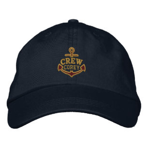 Casquette Brodée Votre nom sur la broderie d'Ancres nautiques pour