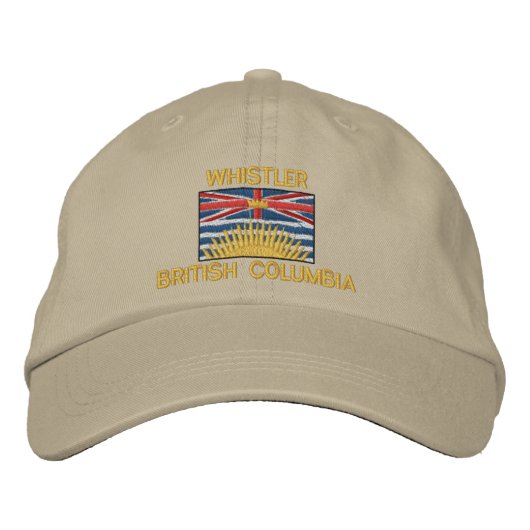 Casquette Brodée WHISTLER, COLOMBIE-BRITANNIQUE avec drapeau (Devant)