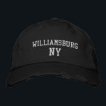 Casquette Brodée WILLIAMSBURG NY sur le style Vintage noir<br><div class="desc">WILLIAMSBURG NY broderie sur casquette en coton noir de style vintage. La broderie est personnalisable à d'autres choix de couleurs en sélectionnant le bouton "Modifier la conception" de l'outil. Vous pouvez également choisir la couleur du casquette sur la page principale de l'article.</div>