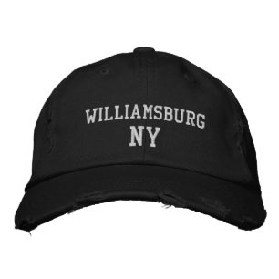 Casquette Brodée WILLIAMSBURG NY sur le style Vintage noir