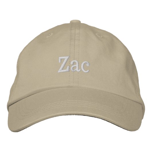Casquette Brodée "Zac" Nom Brodé, (Devant)