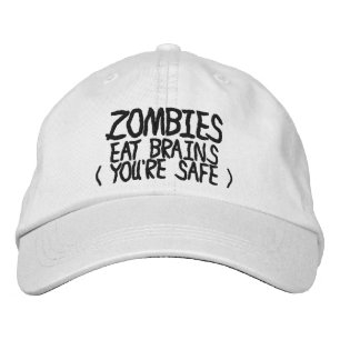 Casquette Brodée Zombies Mangez les cerveaux Vous êtes en sécurité