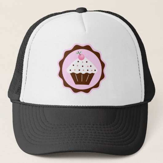 CASQUETTE BRUN ET ROSE DE PETIT GÂTEAU (Devant)