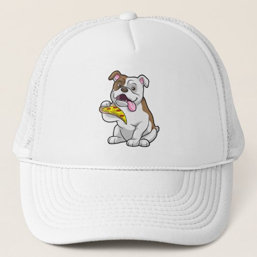Casquette Bulldog avec morceau de pizza (Devant)