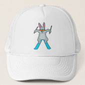 Casquette Bunny comme skieur avec Ski (Devant)