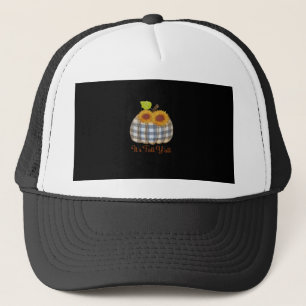 Casquette C’est automne Y’all Citrouille Plaid Design Hallow