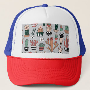 Casquette Cactus en fleurs mignons : Motif à main