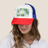 Casquette Cactus, fleurs roses : décor clair (En situation)