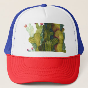 Casquette Cactus, succulents : aquarelle vintage.