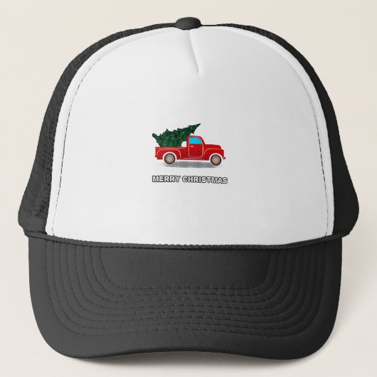 Casquette Cadeau de Noël Camion Rouge pour vacances de Noël (Devant)