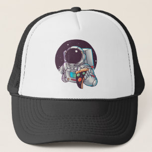 Casquette Cadeau drôle de galaxie de pizza d'astronaute, ama