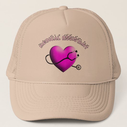 Casquette Cadeaux de conception de COEUR de ROSE d'aide (Devant)