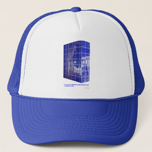 Casquette Cadeaux de réflexion de carreaux bleus de Hot Spri (Devant)