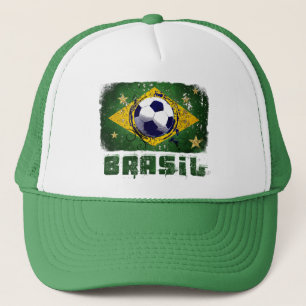Casquette Cadeaux grunges de drapeau du football du Brésil