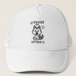 Casquette Café Et Huskies - Drôle Chien Sibérien