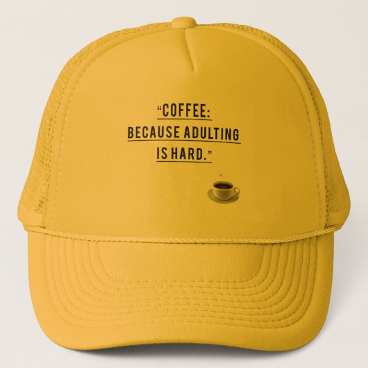 Casquette Café Parce Que L'Adulte Est Dur - Drôle Brodé (Devant)