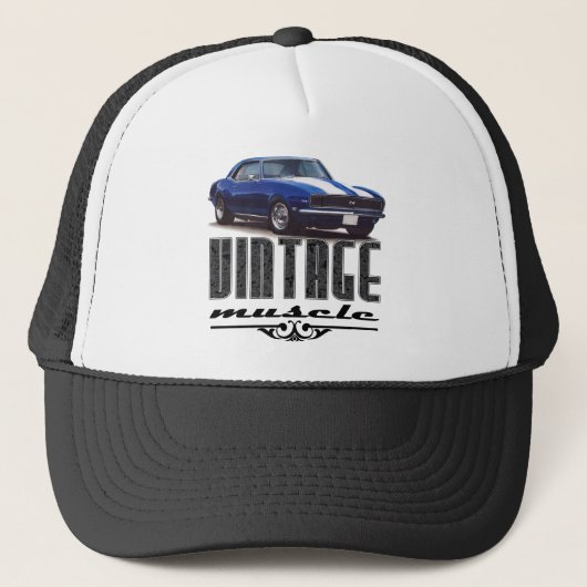Casquette Camaro bleu Muscle vintage (Devant)