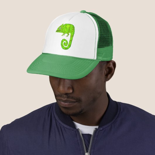Casquette Caméléon mignon vert (En situation)