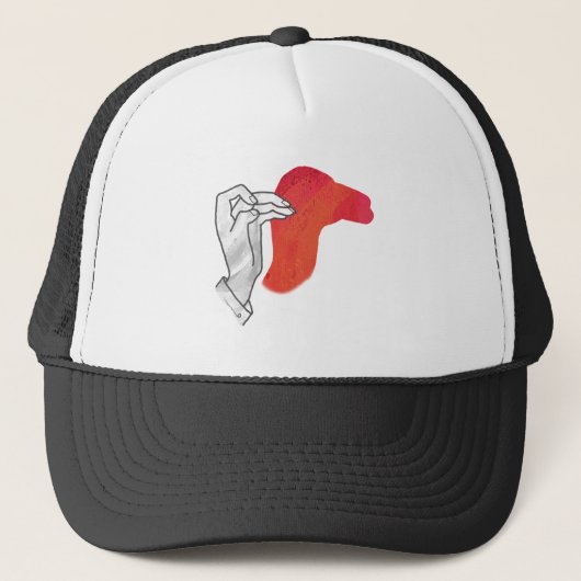 Casquette Camion Silhouette Main Rouge (Devant)