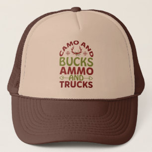 Casquette Camo Bucks Ammo Trucks funny quote hunting Hat