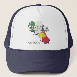 Casquette Campanie Italie Région Rétro Carte Souvenir Vintag