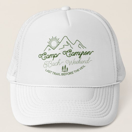 Casquette Camping Bride Bachelorette personnalisée Vert (Devant)
