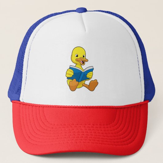 Casquette Canard à la lecture avec livre (Devant)