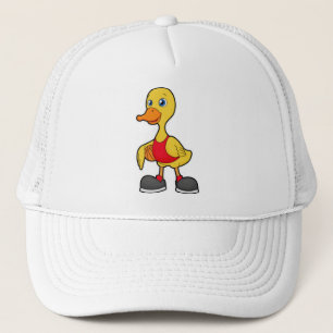 Casquette Canard comme joueur de basket-ball avec basket-bal